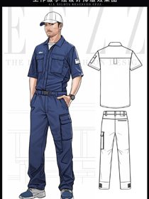 藍(lán)色款高端速干夏季工作服