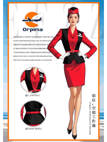 春夏時尚職業西裝紅色通勤套裝手繪作品