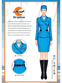 寶藍色秋冬套裝服務性工作人員職業套裝