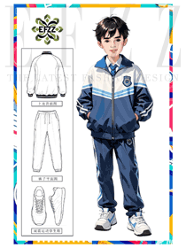 藍(lán)白律動(dòng)，演繹少年風(fēng)采—EFZZ校服定制設(shè)計(jì)手繪圖