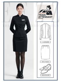 典雅黑韻:地勤與高鐵乘務員的風尚制服