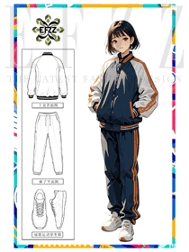 藏青橙灰碰撞，演繹運動校服新風格