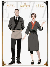 餐飲制服卷出「侘寂松弛感」！和服式男女工作服設計方案