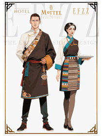 藏袍的「服務變形記」：傳統紋樣手繪設計服務員工作服方案