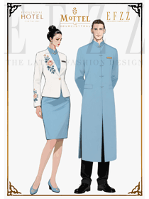 淺藍長褂與刺繡白裳：溫泉酒店接待的文化名片