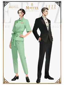 墨黑與薄荷綠：新中式酒店制服的雅致碰撞