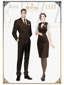 深棕質感，塑造西餐廳專業服務生工作服形象