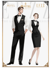 西餐廳服務(wù)人員制服:黑與白的優(yōu)雅協(xié)作