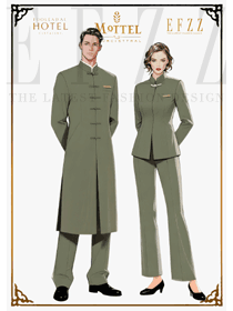 東方美學新表達:酒店中餐廳橄欖綠制服