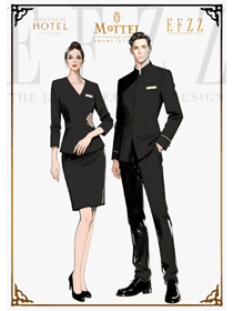 黑色主調：中餐廳服務人員的輕奢制服設計
