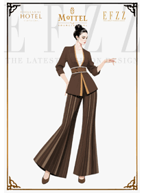 棕調(diào)新中式美學(xué)：酒店咨客制服的優(yōu)雅職場(chǎng)案例