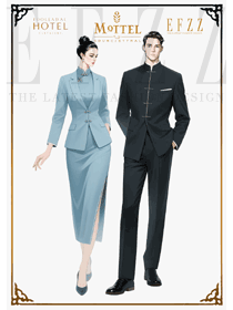 淺藍主調女款：星級酒店咨客服務的優雅文化名片