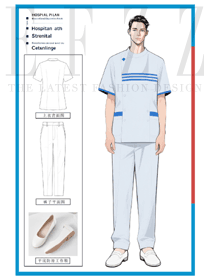 淺藍系男性醫院人員工作服原創設計的多維突破