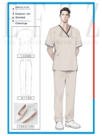 卡其撞色與利落剪裁：男性醫(yī)院人員原創(chuàng)工作服的設(shè)計(jì)