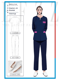 原創(chuàng)設(shè)計賦能深藍(lán)粉醫(yī)療形象：洗手服女醫(yī)護工裝的專業(yè)呈現(xiàn)
