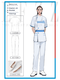 藍條賦能，純白專業(yè)：女性醫(yī)院人員原創(chuàng)洗手服設計方案