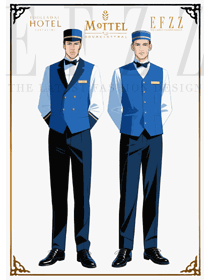 寶藍馬甲：星級酒店門童行李生工作服的干練符號
