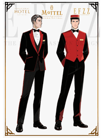 紅黑馬甲：星級酒店行李生工作服的禮儀服務標識