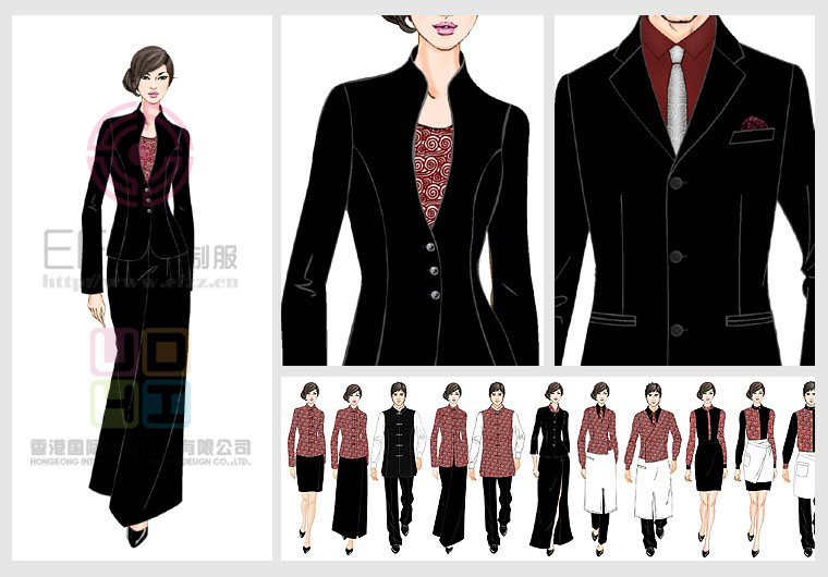 五星級酒店制服圖片提花系列