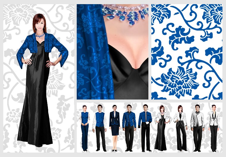 青花瓷酒店服裝設計方案
