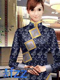 私人酒店會(huì)所服裝圖片藍(lán)色印花系列