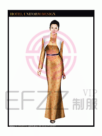 酒店中餐咨客制服設計圖605