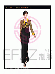 酒店中餐咨客制服設計圖615