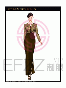 酒店中餐咨客制服設計圖614