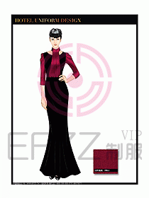 桑拿水療咨客迎賓制服設計300