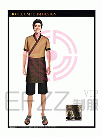 桑拿spa按摩技師制服設計801