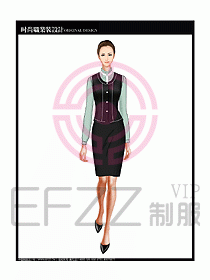 女職業(yè)裝襯衫馬夾設(shè)計(jì)圖219