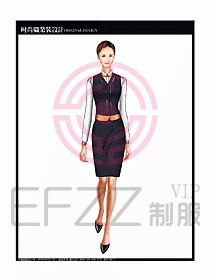 女職業(yè)裝襯衫馬夾設(shè)計(jì)圖274