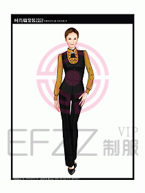 女職業(yè)裝襯衫馬夾設(shè)計(jì)圖308