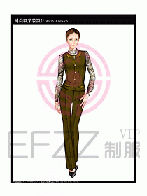 女職業裝襯衫馬夾設計圖310