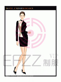 酒店中餐服務員制服設計圖1319