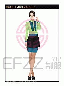 酒店中餐服務員制服設計圖1324