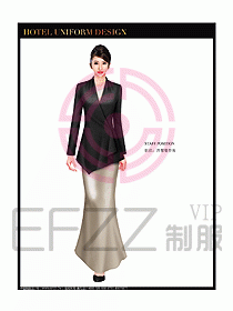 酒店西餐廳咨客制服設計圖347