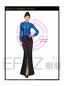 酒店西餐廳咨客制服設計圖350