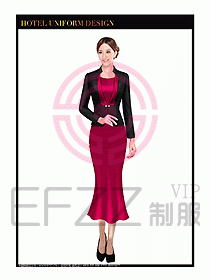 酒店西餐廳咨客制服設計圖368