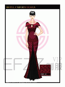 酒店餐廳咨客制服設計圖663