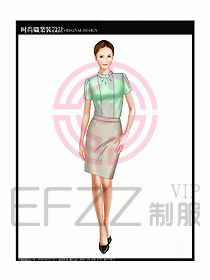 女職業裝短袖襯衫設計圖237