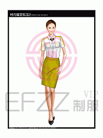 女職業裝短袖襯衫設計圖243