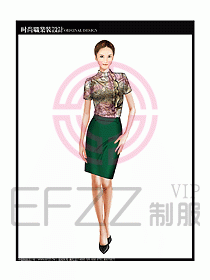 女職業裝短袖襯衫設計圖258