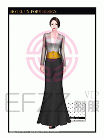 酒店制服西餐咨客服裝設計395