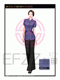 酒店服裝中餐服務員制服設計1397