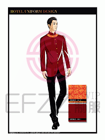 酒店服裝中餐服務員制服設計1446