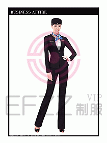 職業(yè)空姐裝制服設(shè)計(jì)圖494