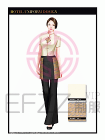 酒店中餐服務員制服設計1513