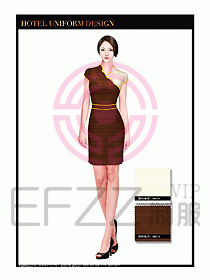 酒店中餐服務員制服設計1546