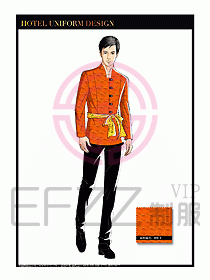 酒店中餐服務員制服設計1595